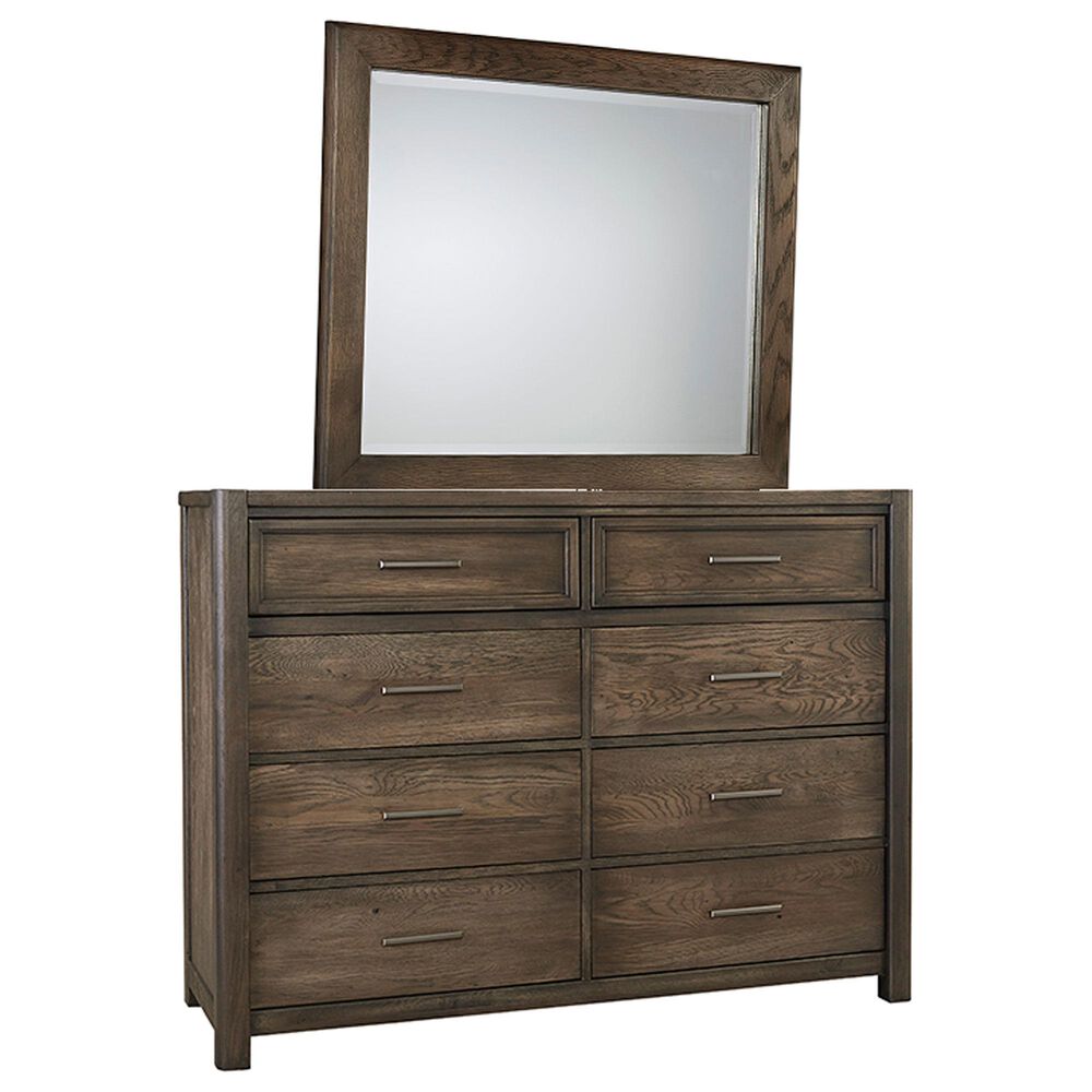 Vaughan Bassett Crafted Oak Dresser and Mirror in Aged Gray, , large