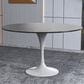 Leisuremod Verve 48" Round Dining Table with Sintered Stone Top in White and Black - Table Only, , large