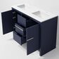Lexora Home Lafarre 48" Double Bathroom Vanity in Navy Blue with 2 cm White Quartz Top and Rectangular Sinks, , large