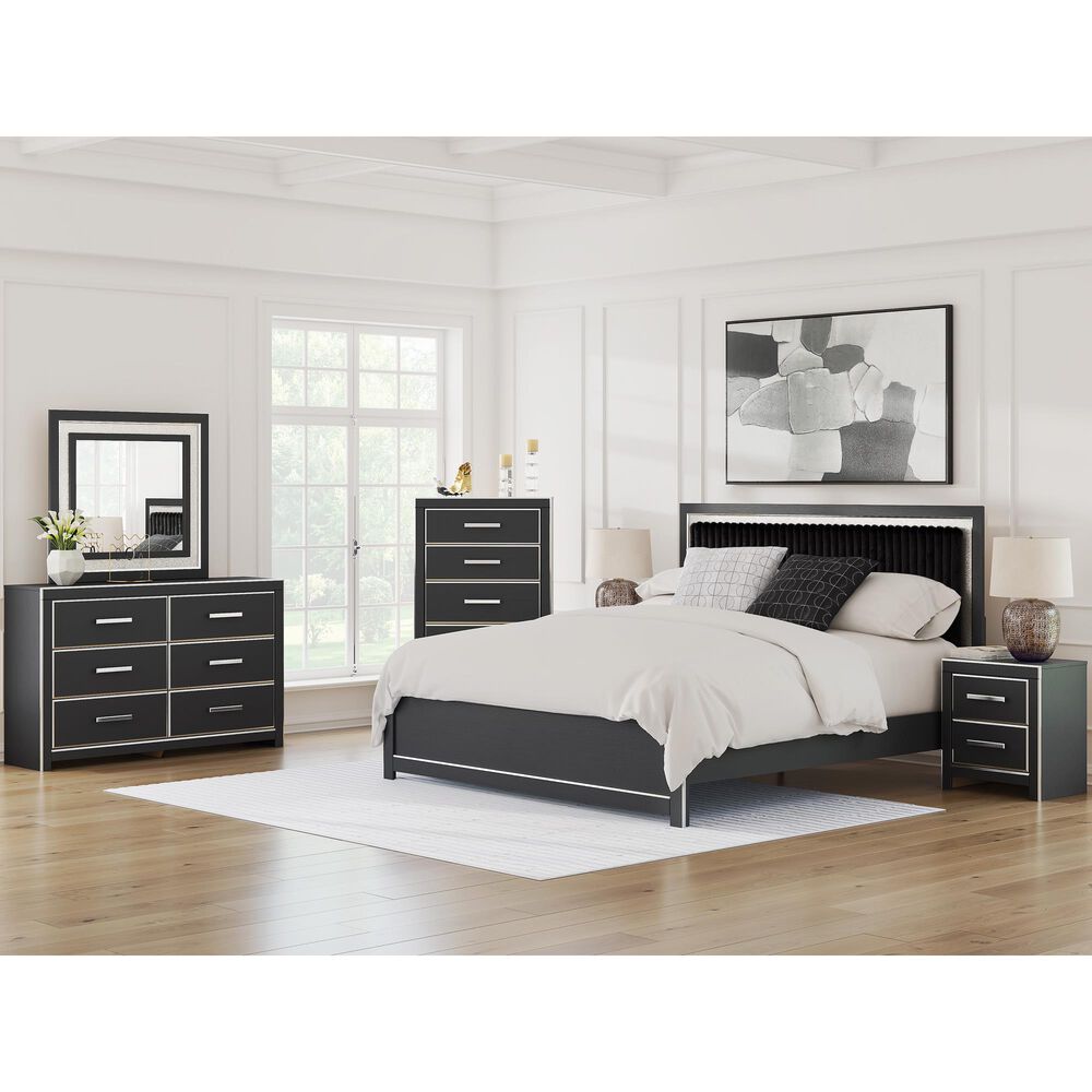 Ashley Zuraleus 6-Drawer Dresser Only in Matte Black and Chrome, , large
