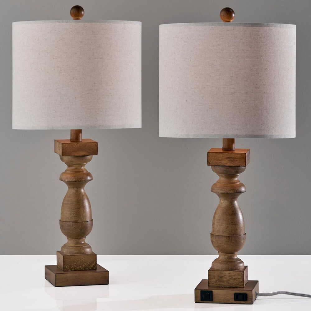Adesso Jolene Table Lamps with USB in Natural (Set of 2), , large