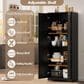GARVEE 60" Kitchen Pantry Cabinet in Black, , large