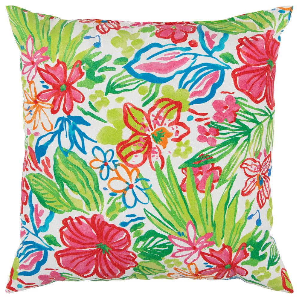 Rizzy Home Tropical 22" Indoor/ Outdoor Pillow in Hot Pink, , large