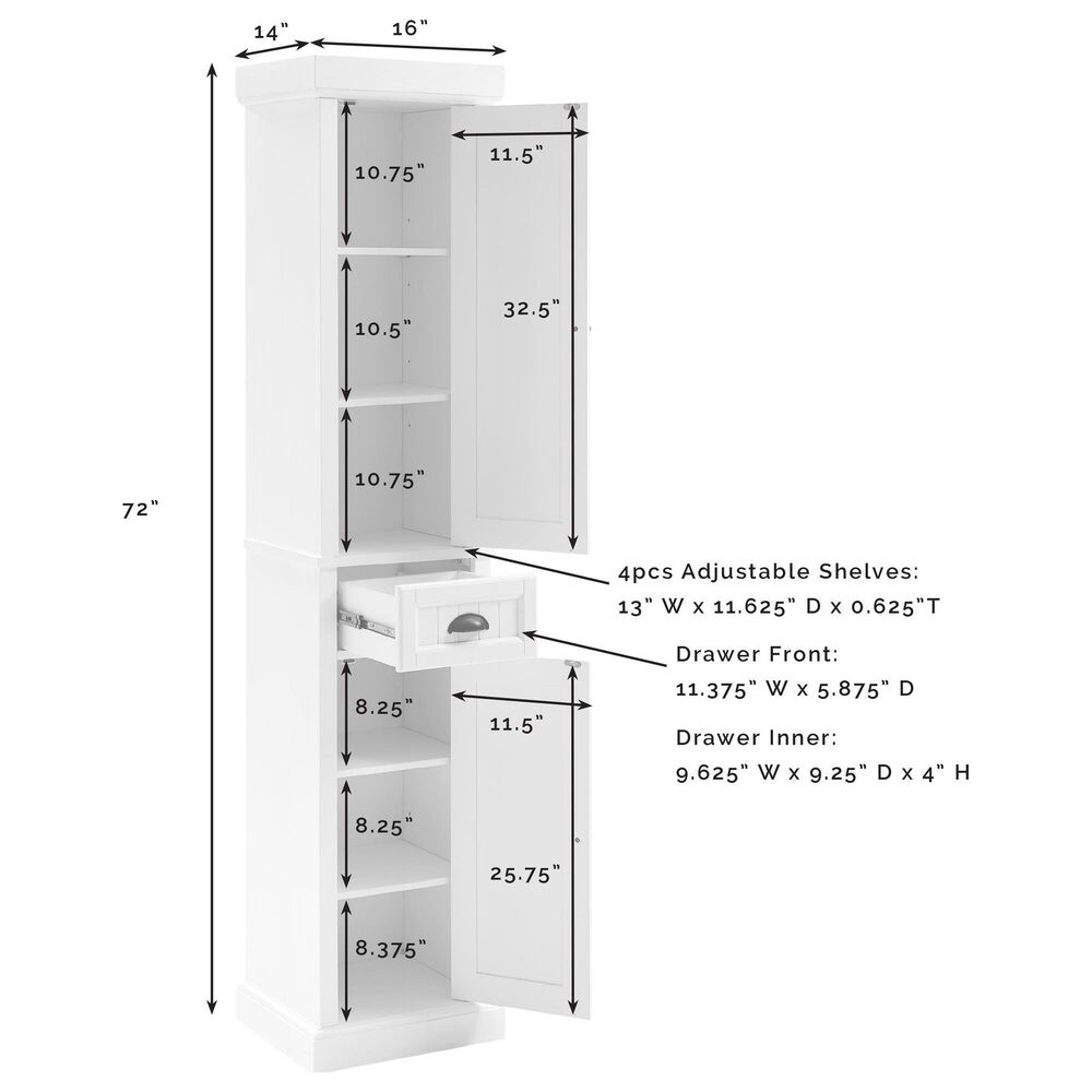 Crosley Furniture Seaside Tall Linen in Distressed Gray NFM