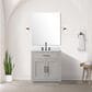 Lexora Home Abbey 30" Single Bathroom Vanity in White Oak with 2 cm White Carrara Marble Top and Rectangular Sink, , large