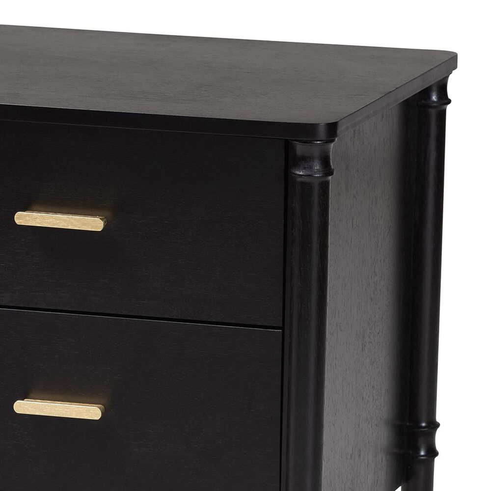 Baxton Studio Marisela 2-Drawer Nightstand in Black, , large