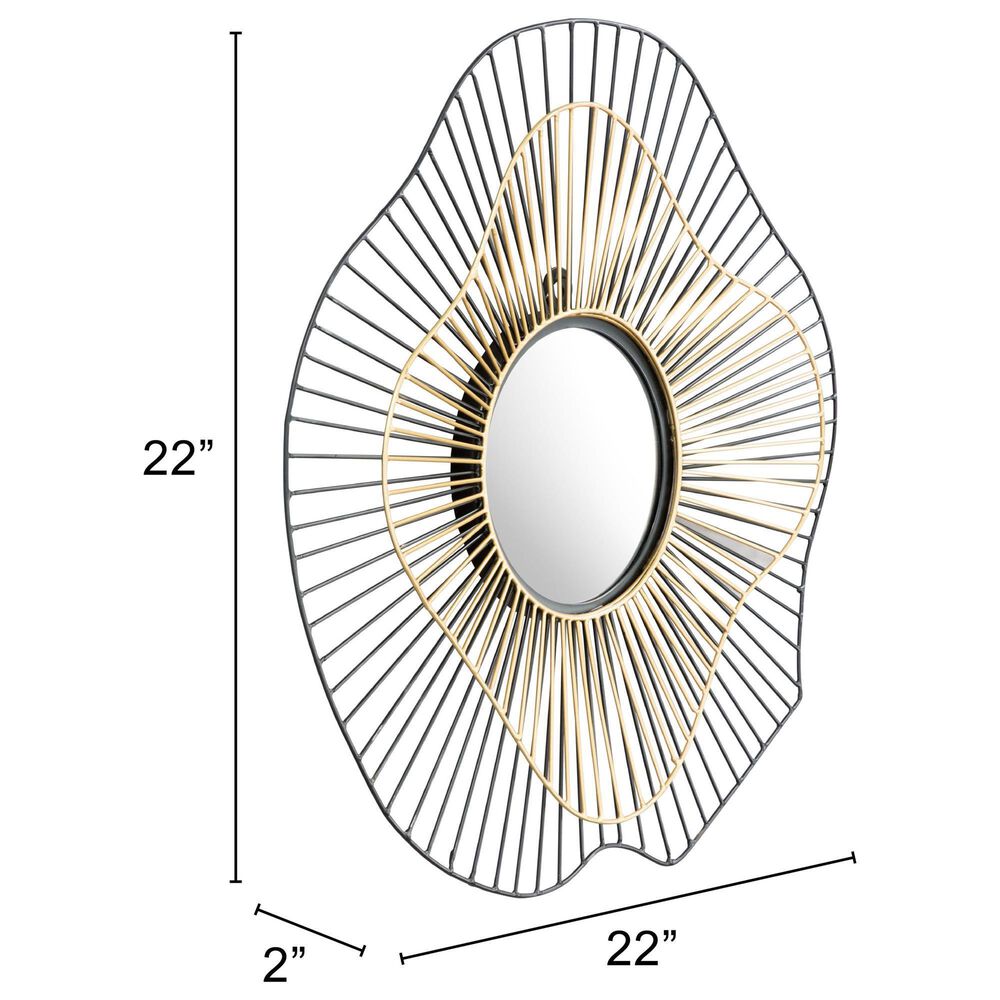Zuo Modern Comet Mirror in Black/Gold, , large