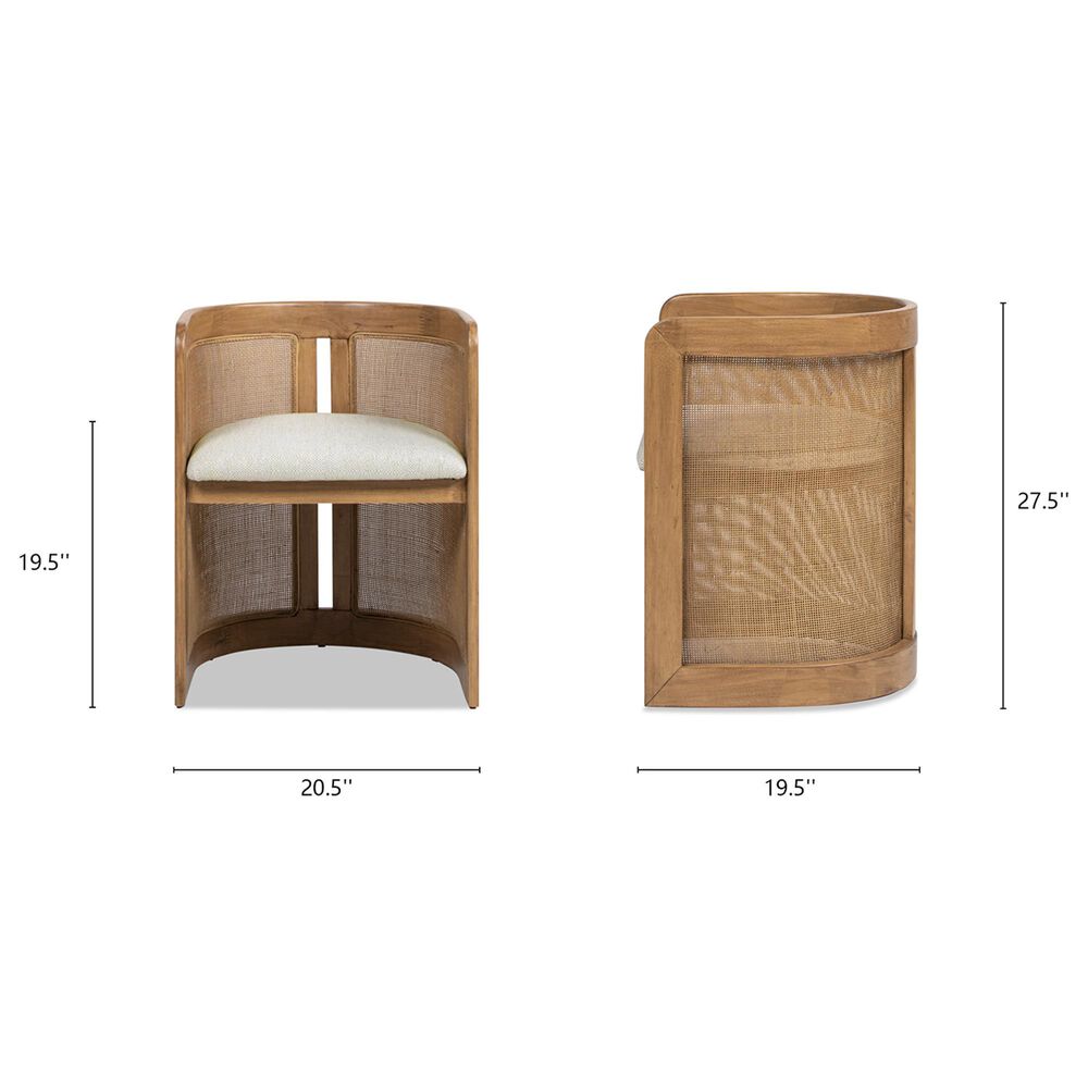 Jennifer Taylor Home Lilith Arm Chair with White Pepper Cushion in Natural, , large