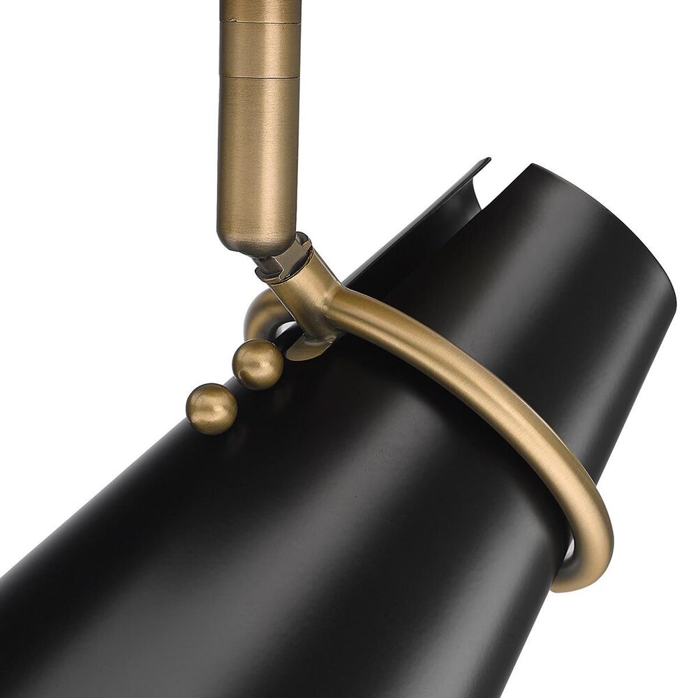 Golden Lighting Reeva 7&quot; Wall Sconce with Matte Black Shade in Modern Brass, , large