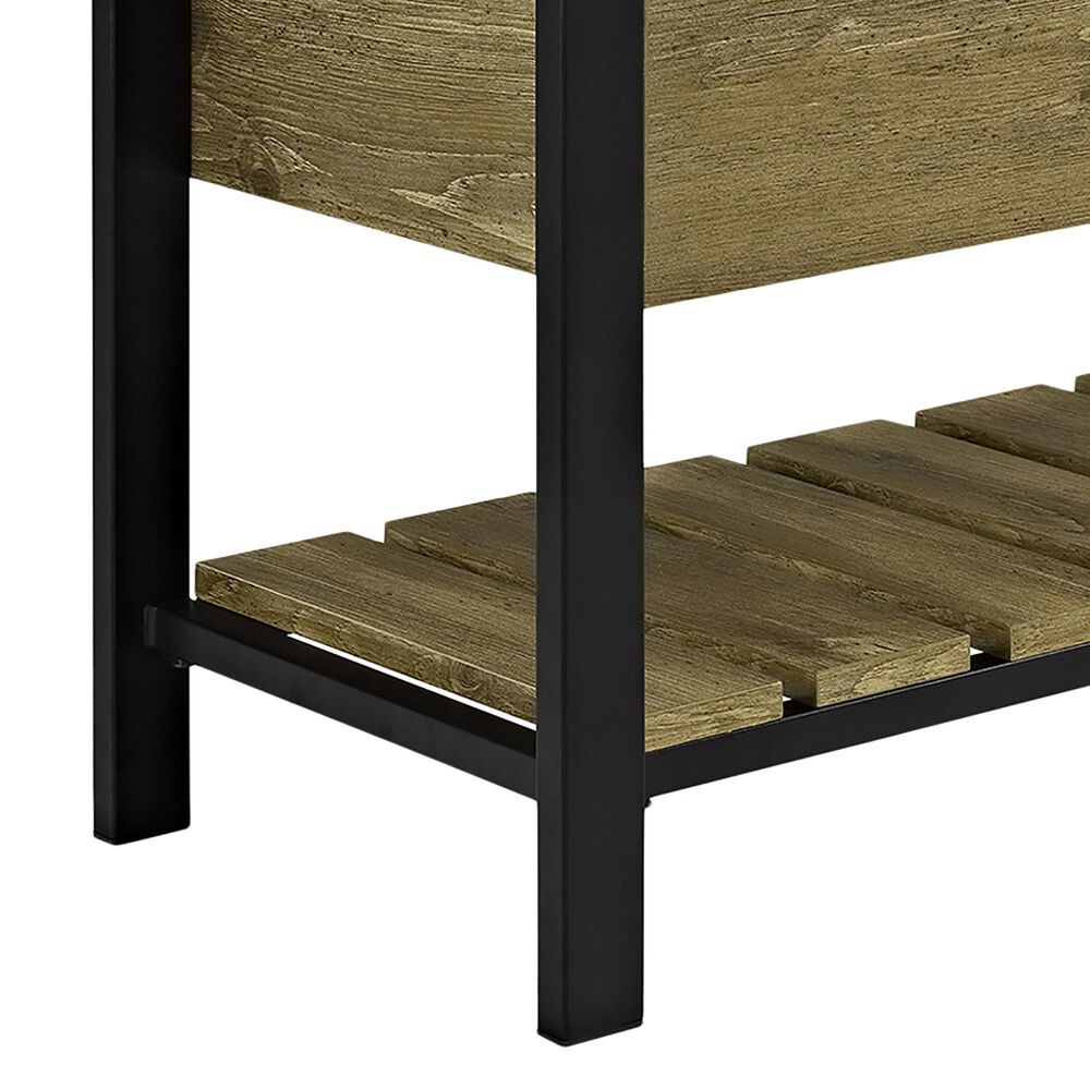 Walker Edison 48" Storage Bench with Shoe Shelf in Barnwood NFM