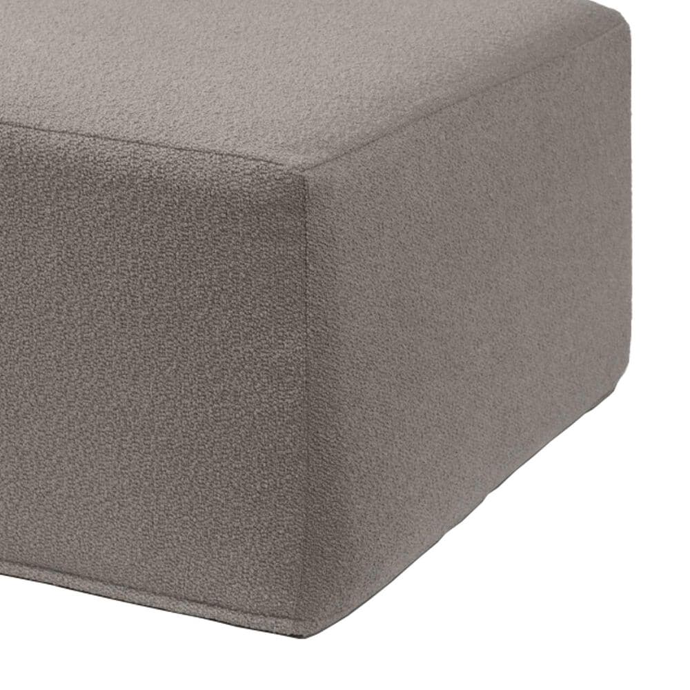 Jaxx Fairlie Boucle Fabric Ottoman in Dark Grey, , large