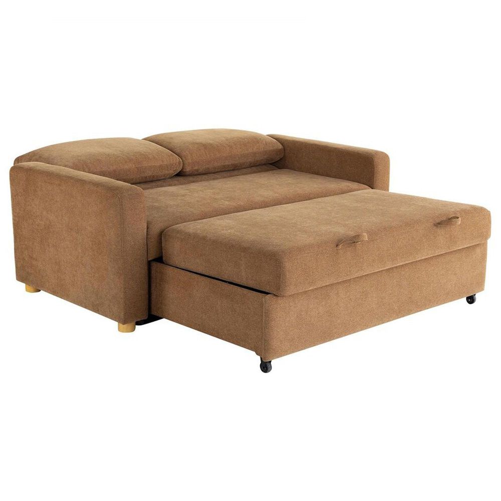 Lifestyle Solutions Tyler Convertible Sleeper Sofa in Rust, , large