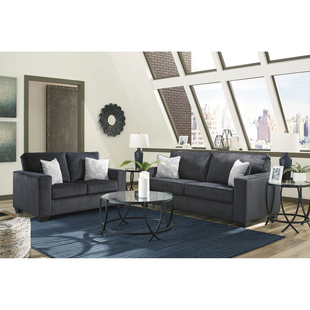 Ashley Altari Stationary Sofa and Loveseat Set in Slate, , large