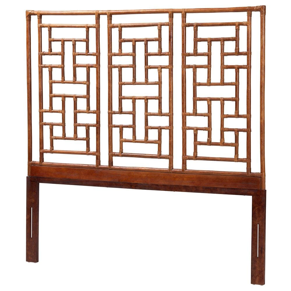 bali & pari Jamuna King Headboard in Marbled Tortoise Brown and Mahogany Brown, , large