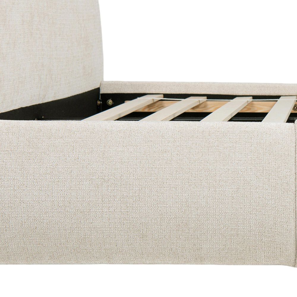 Jennifer Taylor Home Archie Puffy Grounded King Upholstered Platform Bed in Oatmeal Light Beige, , large