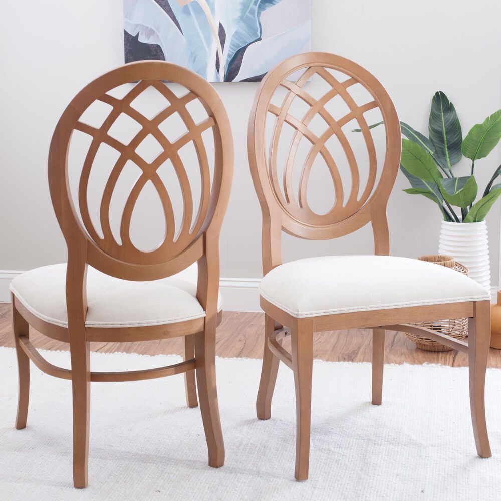 Linon Home Decor Dara Side Chair in Light Brown (Set of 2), , large