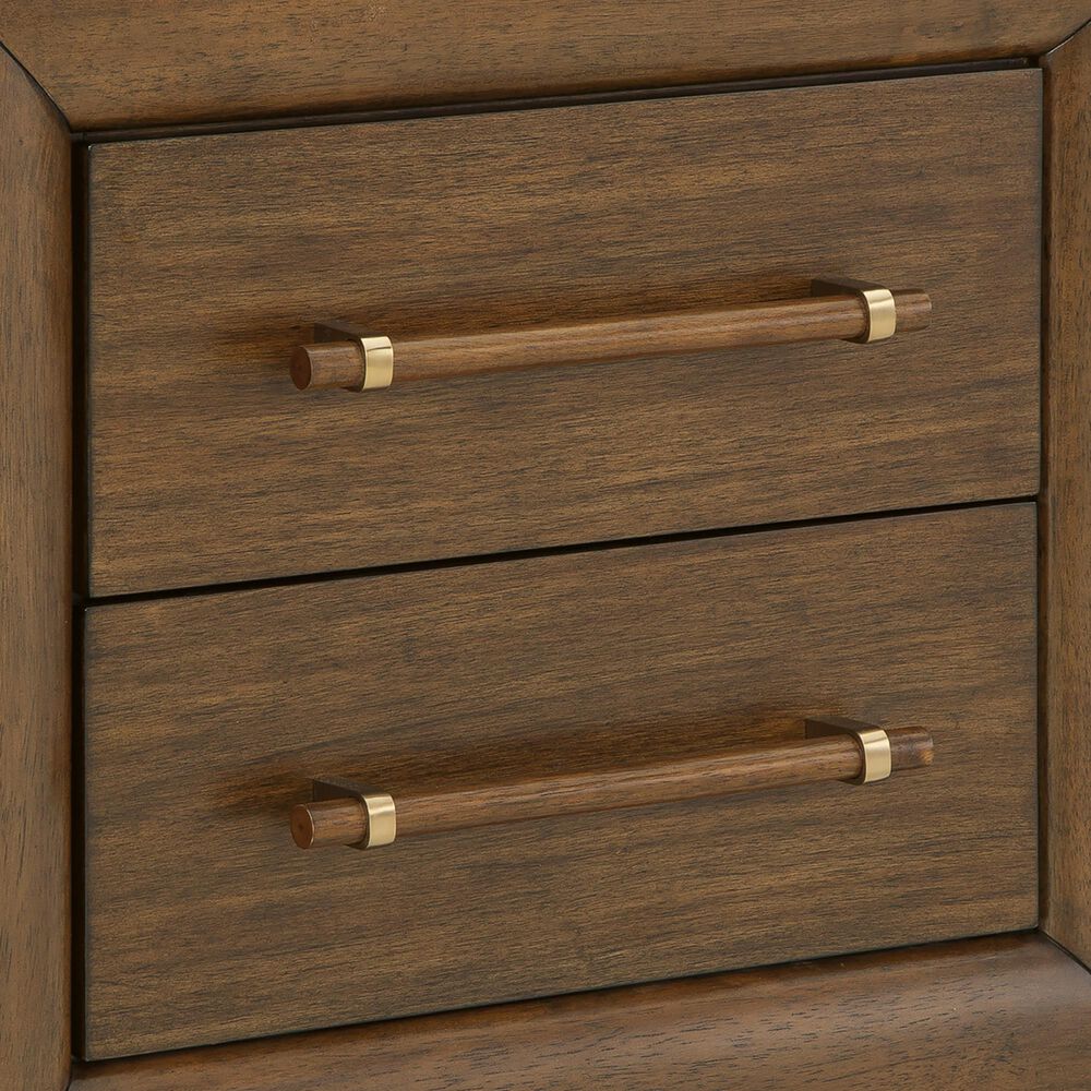 Ashley Lyncott Queen Panel Bed and Two Nightstands in Medium Brown, , large