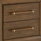 Ashley Lyncott Queen Panel Bed and Two Nightstands in Medium Brown, , large