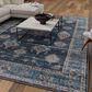 Central Oriental Rugease Velveteen Raquel Navy and Light Blue 7"6" x 9"6" Area Rug, , large