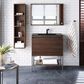 James Martin Vanities Mantova 31.5" Single Vanity Cabinet in Mid-Century Walnut and Brushed Nickel, , large