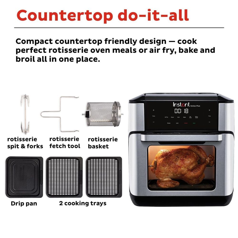 Instant Brands Vortex Plus 10-Quart Air Fryer Oven in Stainless Steel and Black, , large