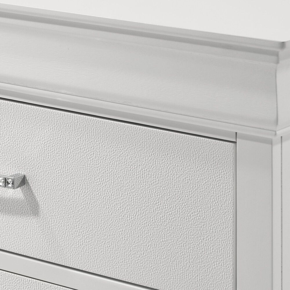Crown Mark Amalia 6-Drawer Dresser and Mirror in White, , large