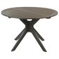 HOMLUX Outdoor Stanford Round Acacia Wood Dining Table with X Base in Gray - Table Only, , large