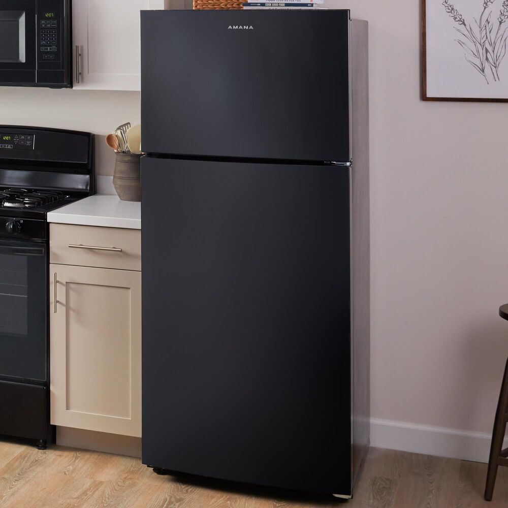 Amana 19 Cu. Ft. Wide Top-Freezer Refrigerator in Black, , large