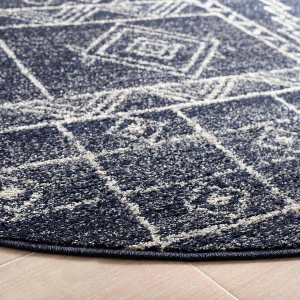 Safavieh Adirondack ADR206N 6&#39; Round Navy and Silver Area Rug, , large