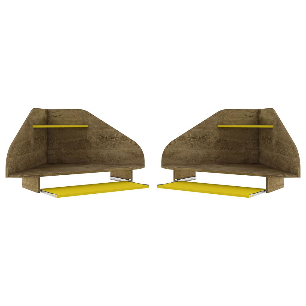Dayton Bradley 2-Piece Cubicle Section Desk in Rustic Brown/Yellow, , large