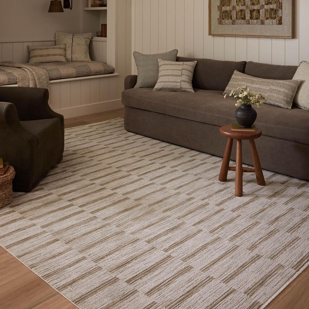 Amber Lewis x Loloi Cali 6&#39;7&quot; x 9&#39;2&quot; Ivory and Tobacco Area Rug, , large