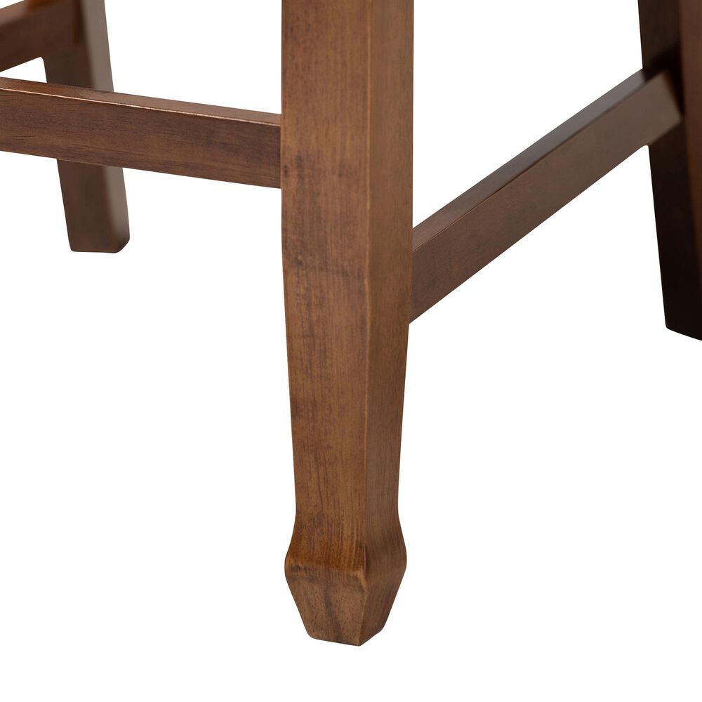 Baxton Studio Lanier Counter Height Pub Chair with Grey Cushion in Walnut (Set of 2), , large