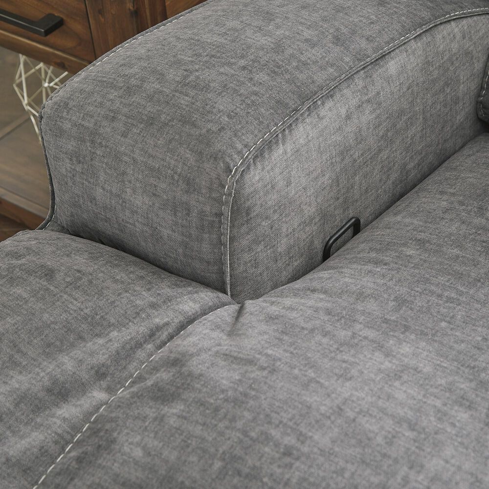 Benchcraft Coombs Double Reclining Loveseat with Console in Charcoal, , large