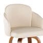 LumiSource Dahlia Swivel Bar Stool with Cream Faux Leather Upholstery in Walnut and Chrome (Set of 2), , large