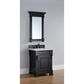 James Martin Vanities Brookfield 26" Single Bathroom Vanity in Antique Black with 3 cm White Zeus Quartz Top and Rectangular Sink, , large
