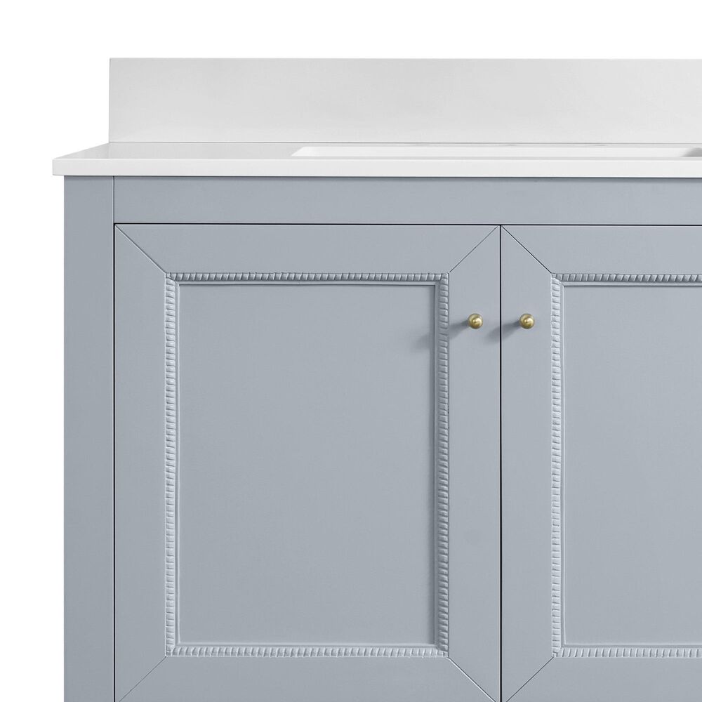 37B Claudine 36" Single Bathroom Vanity in Soft Blue with Glossy White Composite Stone Top and Backsplash, , large