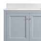 37B Claudine 36" Single Bathroom Vanity in Soft Blue with Glossy White Composite Stone Top and Backsplash, , large