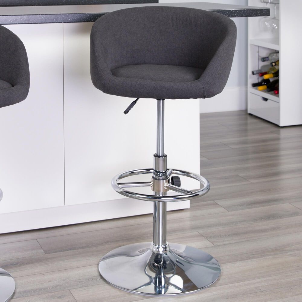 Flash Furniture Adjustable Barstool in Black, , large