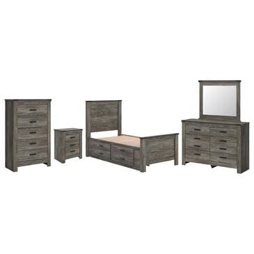 Ashley Frandern 6-Piece Twin Panel Storage Bedroom Set in Rustic Warm Gray, , large