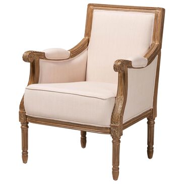 Baxton Studio Chavanon Accent Chair in Light Beige, , large