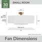 Hunter Brookside Jasmine Roth 30" Fandelier with LED Light in Luxe Gold, , large