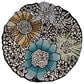 L&R Resources Sinuous Winter Blossoms 6" Scalloped Multicolor Area Rug, , large