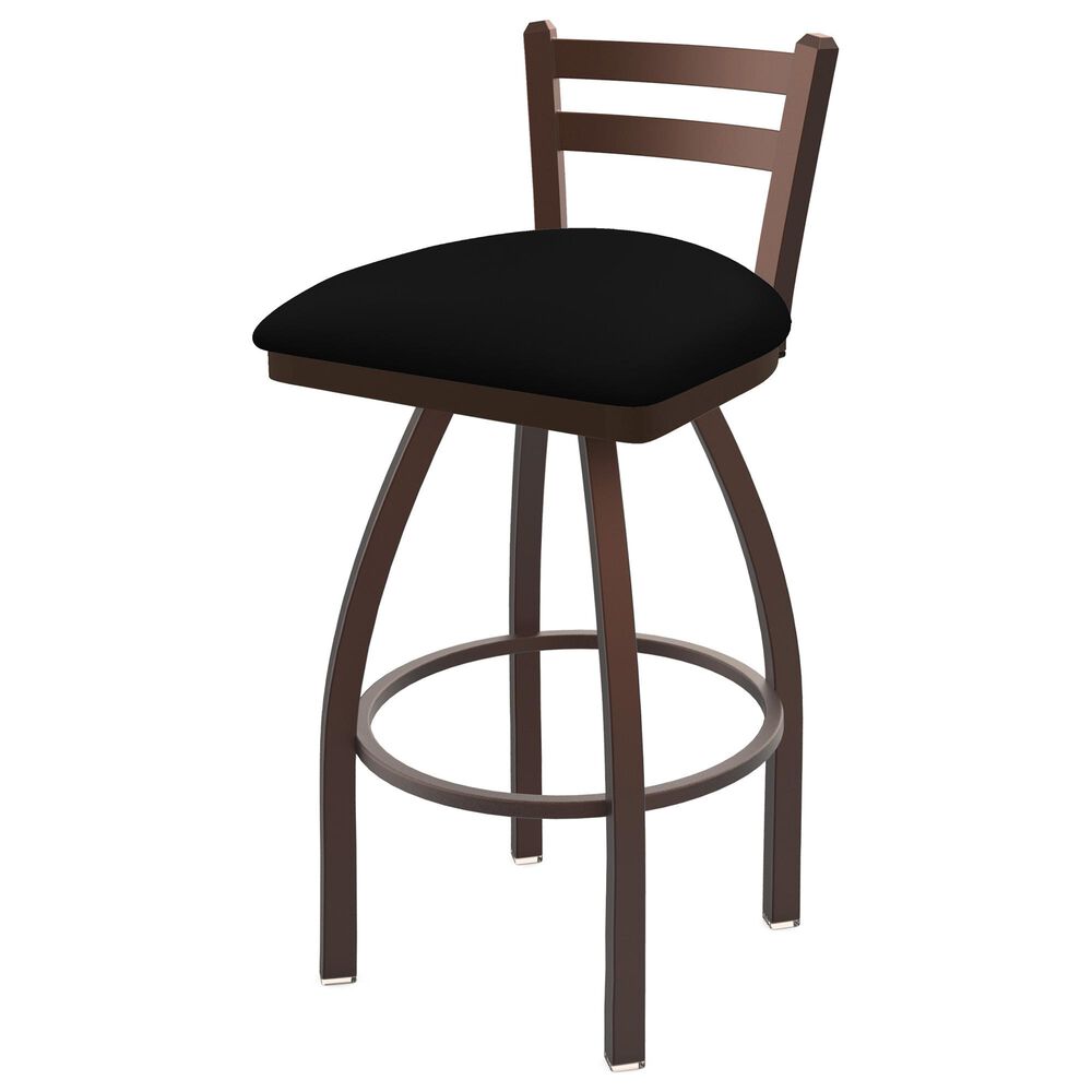 Holland Bar Stool 411 Jackie 25" Low Back Swivel Counter Stool with Bronze and Black Vinyl Seat, , large
