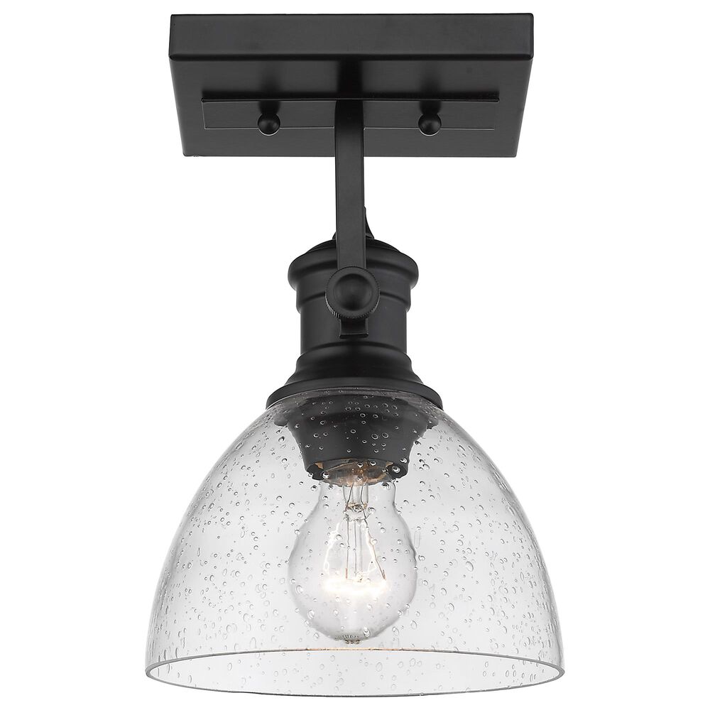 Golden Lighting Hines 1-Light Semi-Flush in with Clear Glass Matte Black, , large