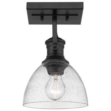 Golden Lighting Hines 1-Light Semi-Flush in with Clear Glass Matte Black, , large