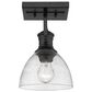 Golden Lighting Hines 1-Light Semi-Flush in with Clear Glass Matte Black, , large