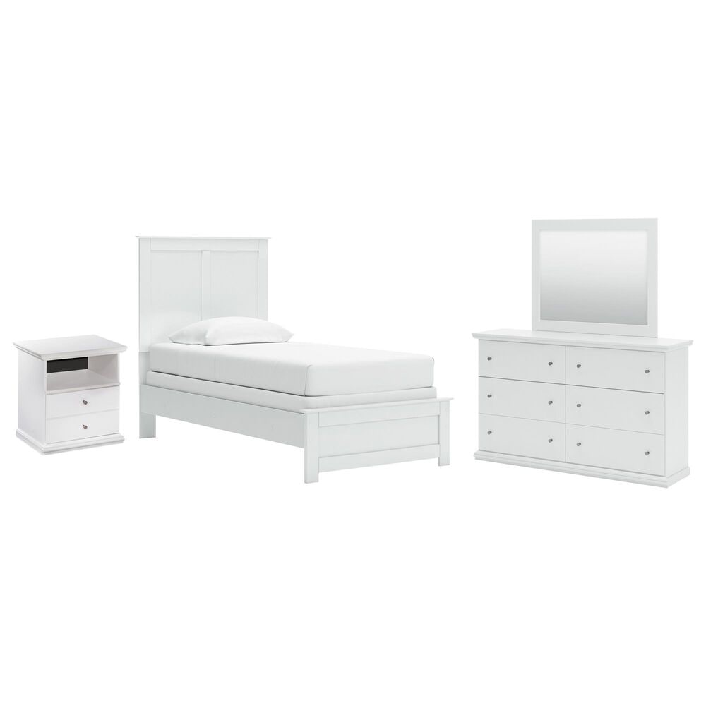 Ashley Bostwick Shoals 4-Piece Twin Panel Bedroom Set in White, , large