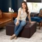 Jaxx Fairlie Faux Leather Ottoman in Chocolate, , large