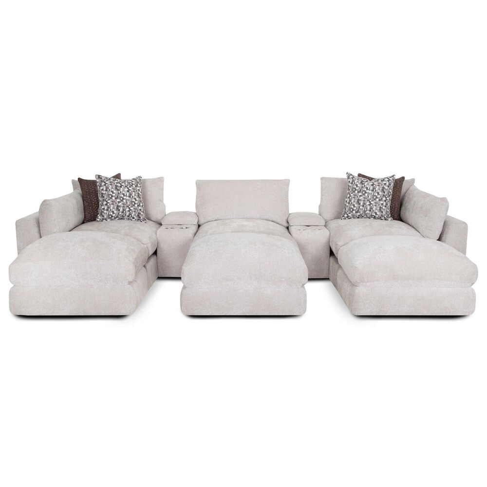 Moore Furniture Dreamscape Pollock 8-Piece Stationary Symmetrical Sectional in Linwood Linen, , large