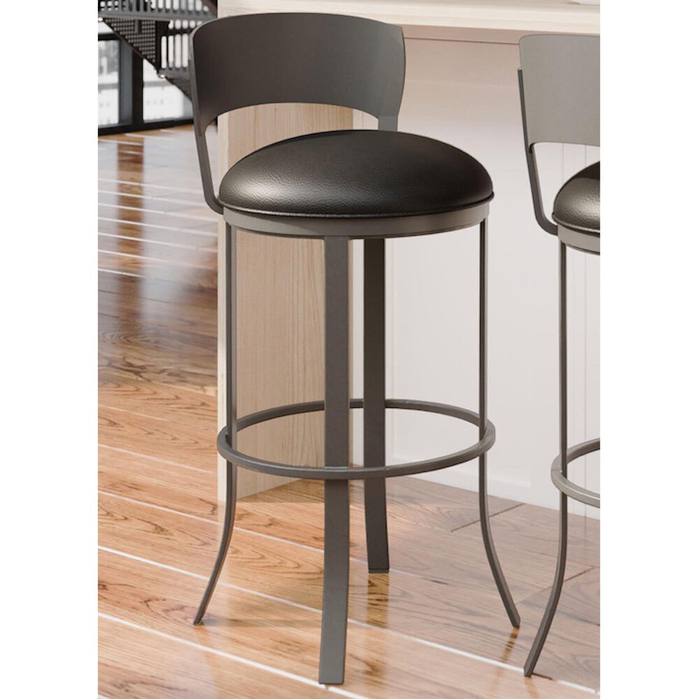 Delaware Dining Bailey 30" Swivel Barstool in Flintrock Grey/Black, , large